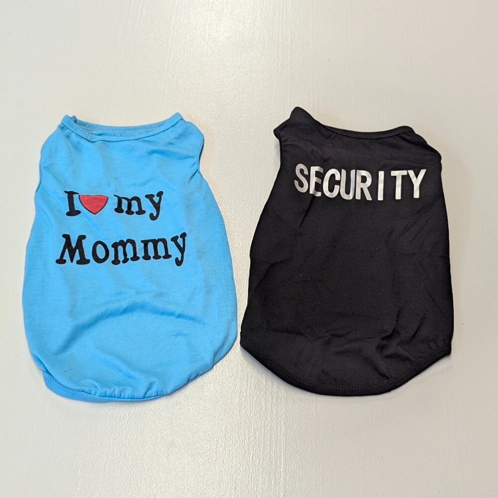 Bundle of Born To Be Loved Size *Small Dog Shirts Blue and Black
